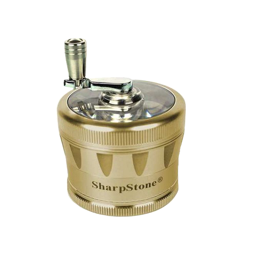 SharpStone® V2 Clear Top 4 Piece Hand Crank Grinder - Brown