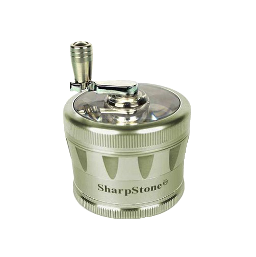 SharpStone® V2 Clear Top 4 Piece Hand Crank Grinder - Green