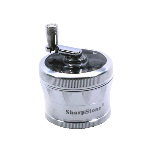 SharpStone® V2 Clear Top 4 Piece Hand Crank Grinder - Silver