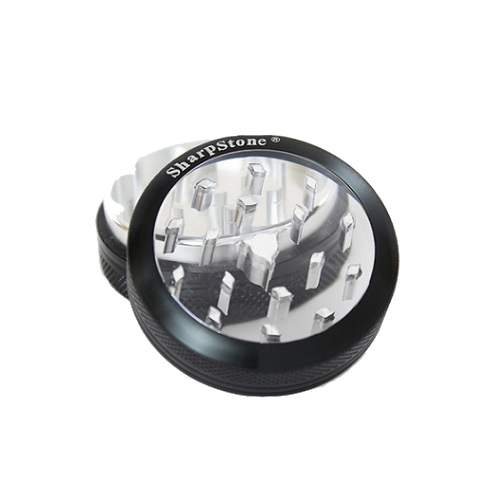 SharpStone® Clear Top 2 Piece Herb Grinder - Black