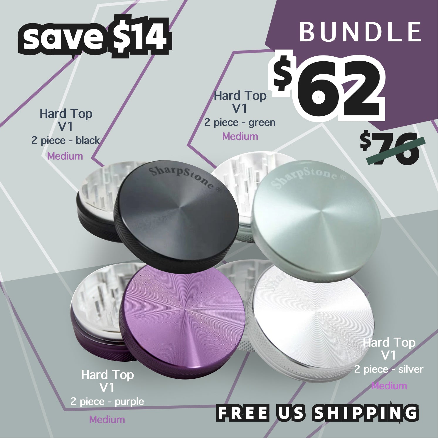 SharpStone 2 Piece Hard Top V1 BUNDLE - BGPS