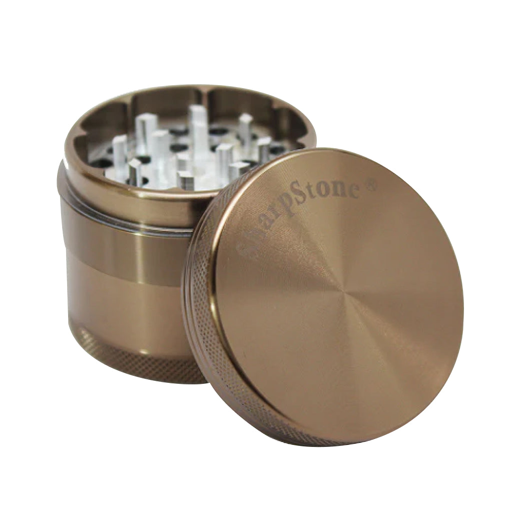 SharpStone® Hard Top 4 Piece Herb Grinder - brown