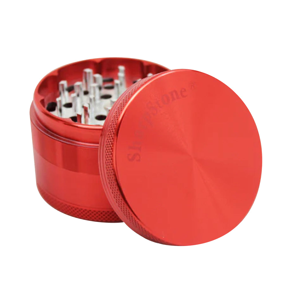 SharpStone® Hard Top 4 Piece Herb Grinder - red