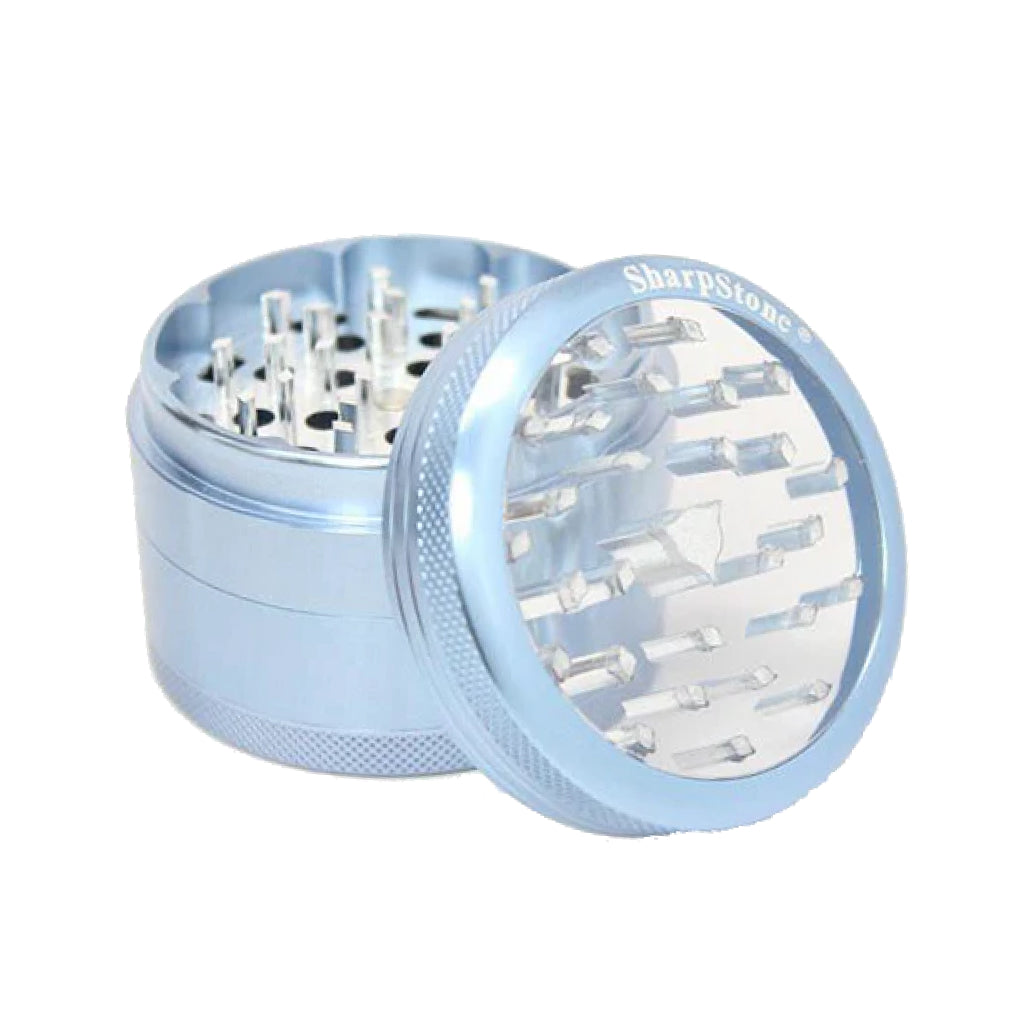 SharpStone® Clear Top 4 Piece Herb Grinder - blue