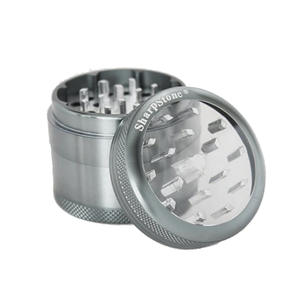SharpStone® Clear Top 4 Piece Herb Grinder - gray