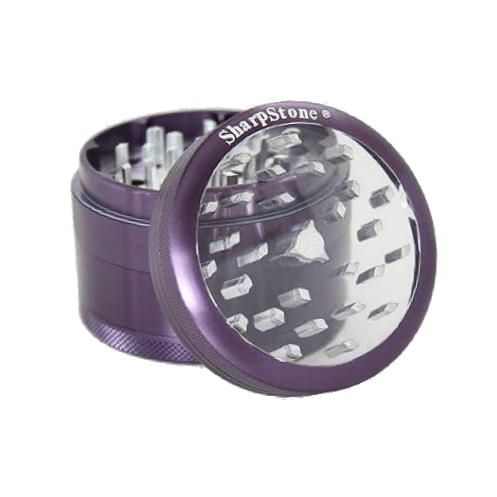 SharpStone® Clear Top 4 Piece Herb Grinder - purple