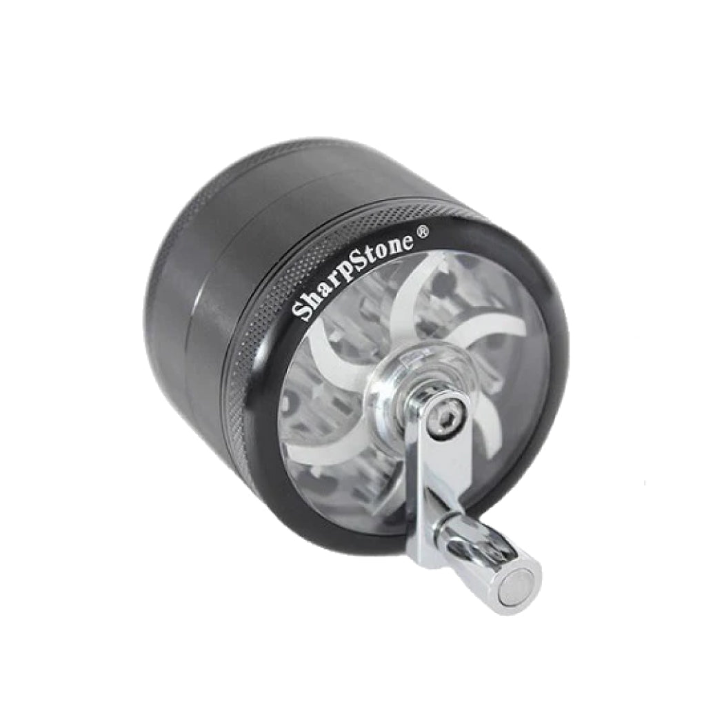 SharpStone® Clear Top 4 Piece Hand Crank Grinder - black