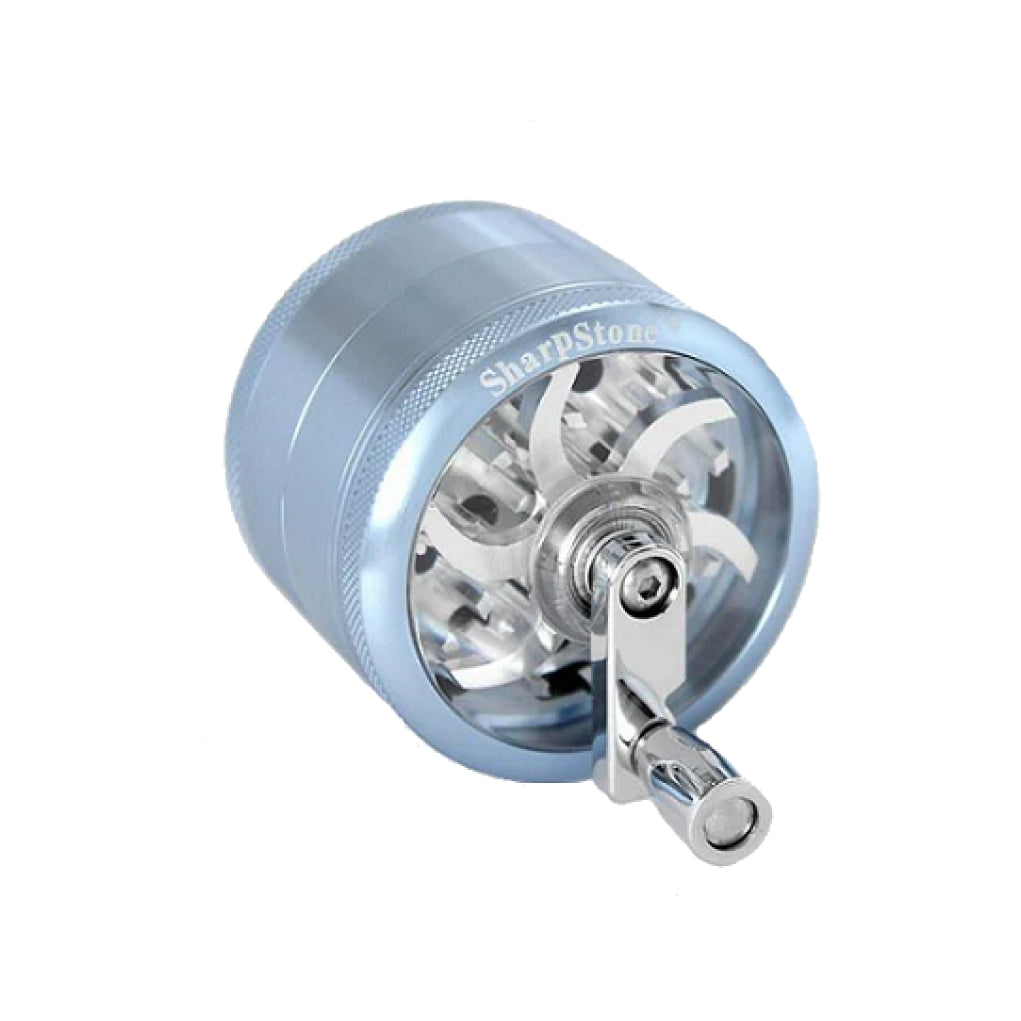 SharpStone® Clear Top 4 Piece Hand Crank Grinder - blue 