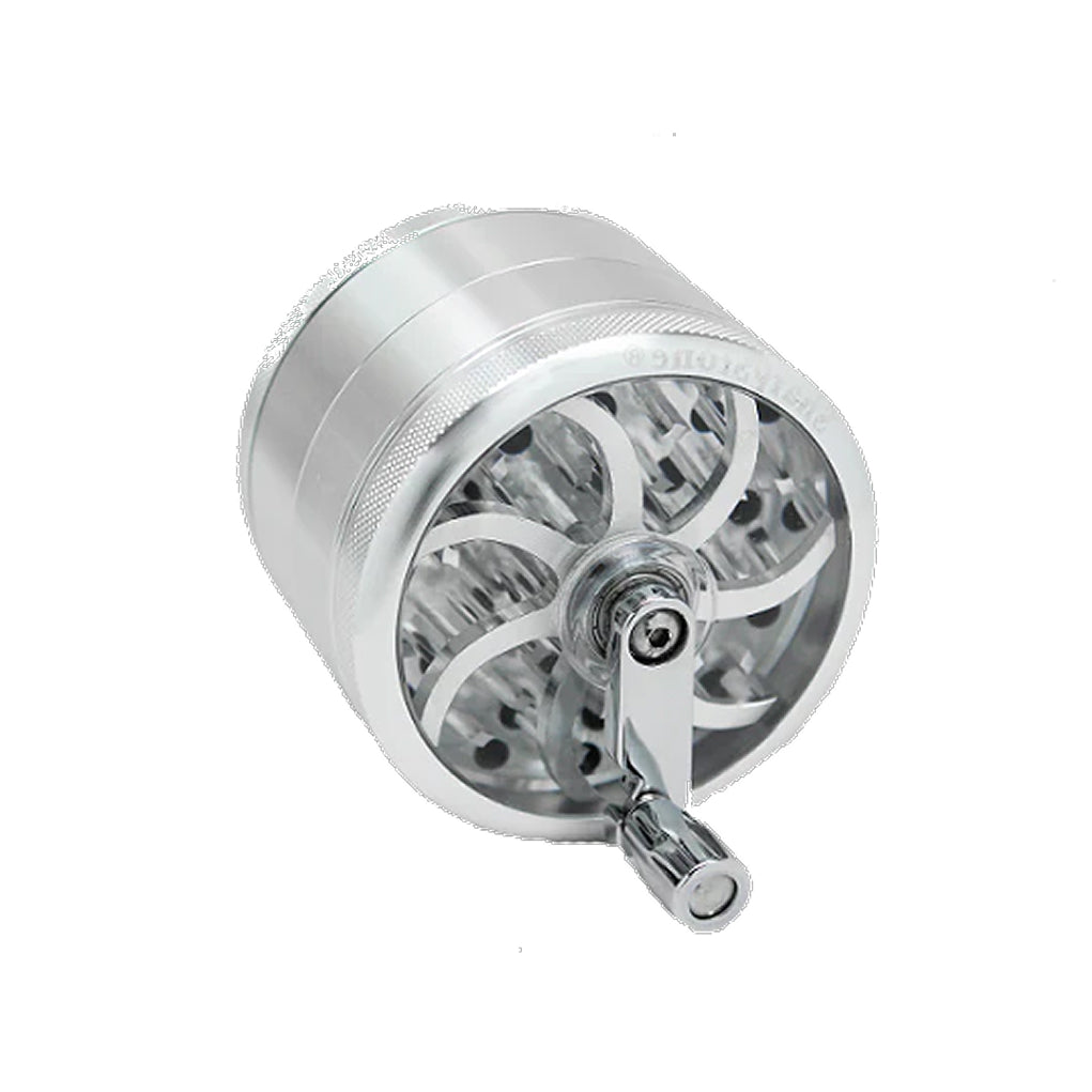 SharpStone® Clear Top 4 Piece Hand Crank Grinder - silver 