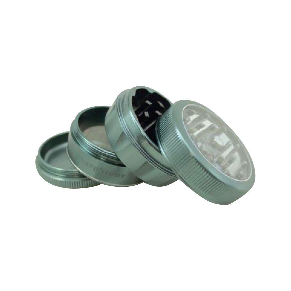 SharpStone® V2 Clear Top 4 Piece Herb Grinder - green