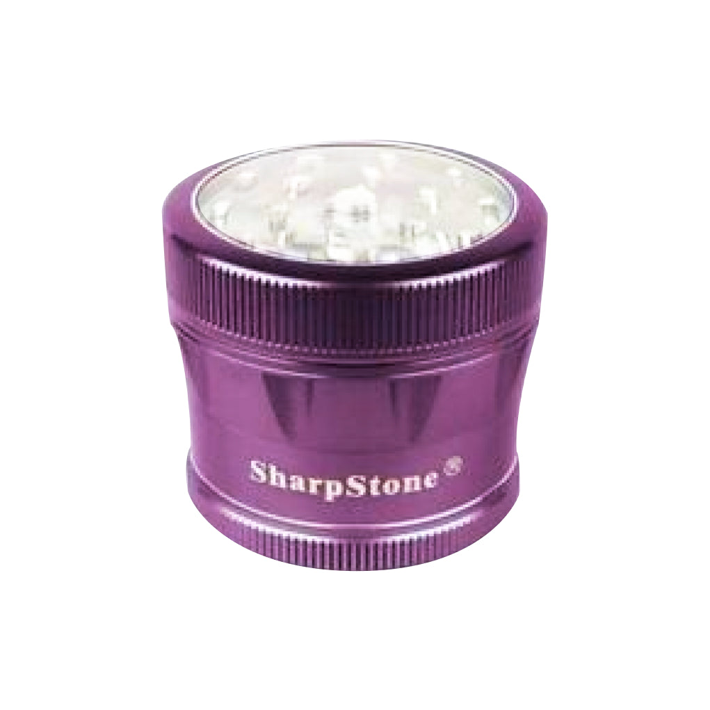 SharpStone® V2 Clear Top 4 Piece Herb Grinder - purple