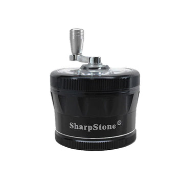 SharpStone® V2 Clear Top 4 Piece Hand Crank Grinder - black