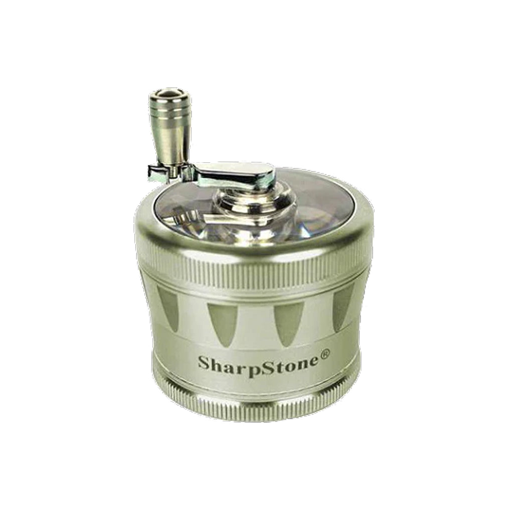 SharpStone® V2 Clear Top 4 Piece Hand Crank Grinder - green