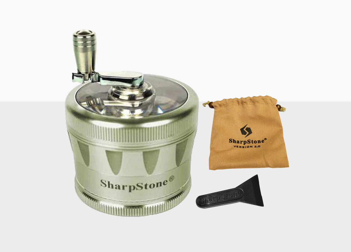 hand crank tobacco grinder 1.5 Inche Seasoning Spice Cracker Crusher with Handle(Black): Home & Kitchen SharpStone V2 Clear Top 4