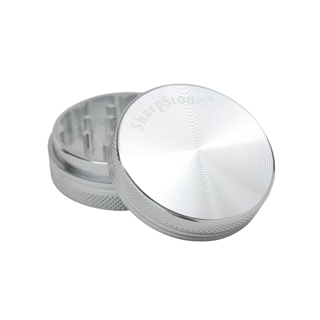 SharpStone® Hard Top 2 Piece Herb Grinder - silver