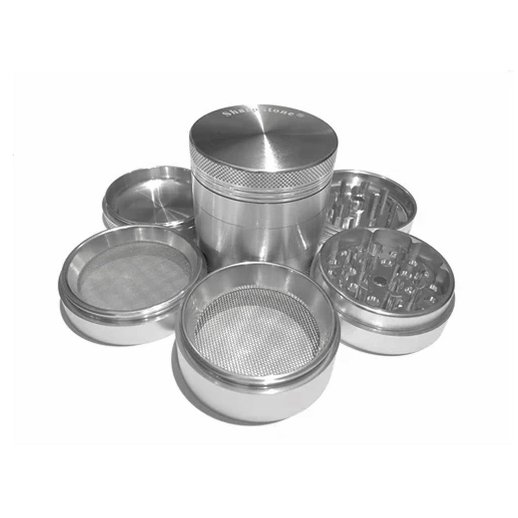 SharpStone® Hard Top 5 Piece Herb Grinder - silver