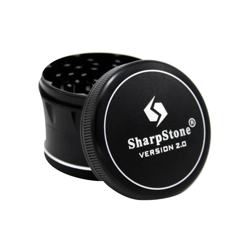 SharpStone® V2 Hard Top 4 Piece Herb Grinder - black