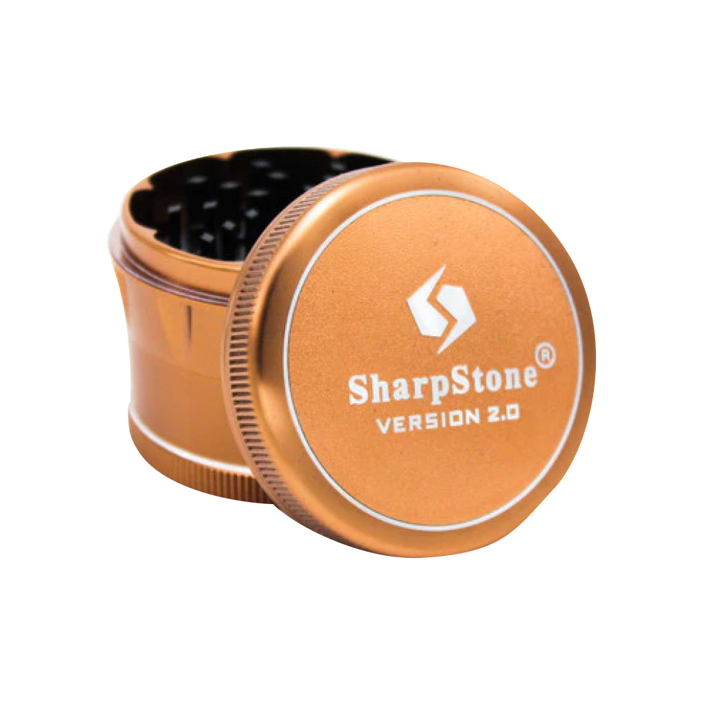 SharpStone® V2 Hard Top 4 Piece Herb Grinder - brown