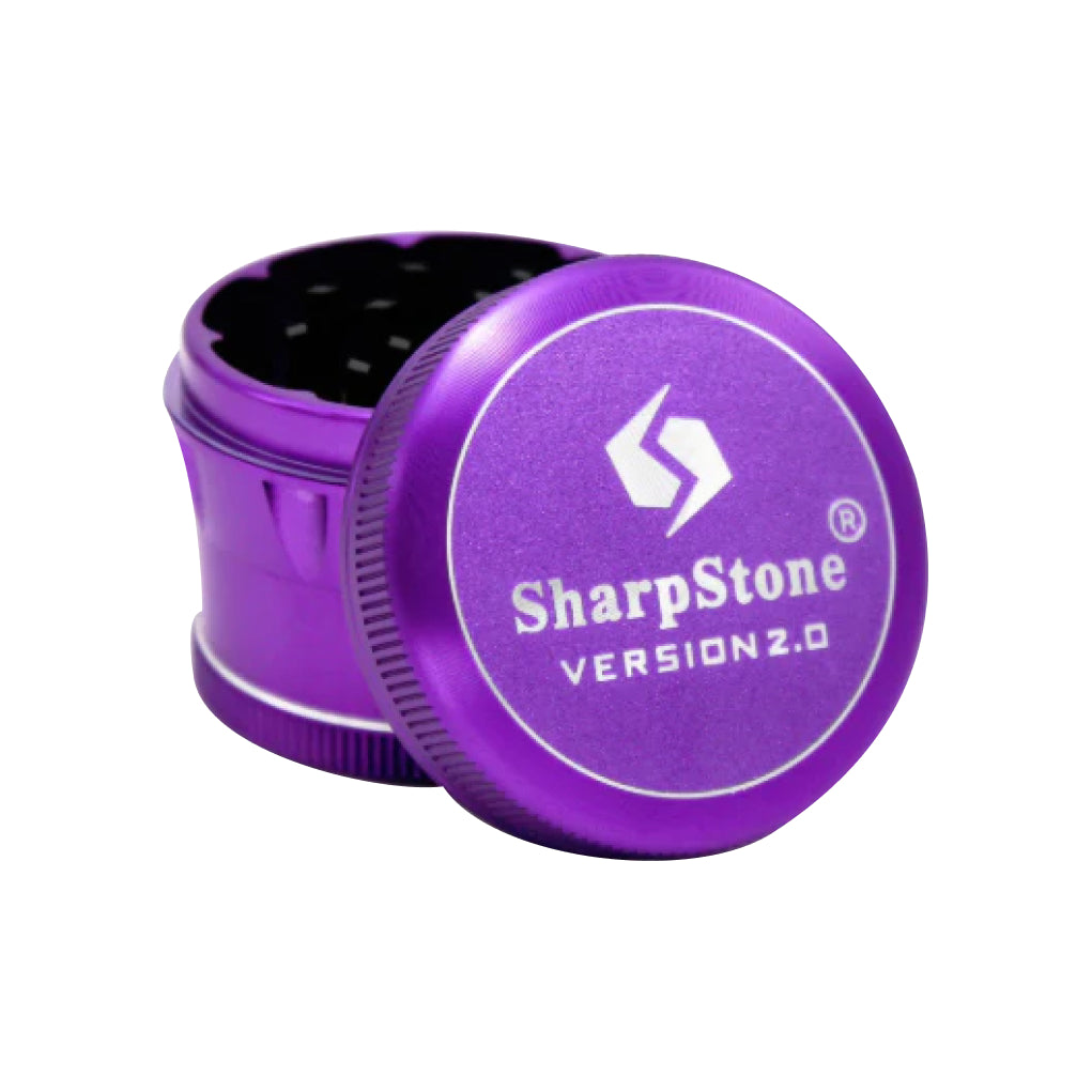 SharpStone® V2 Hard Top 4 Piece Herb Grinder - purple