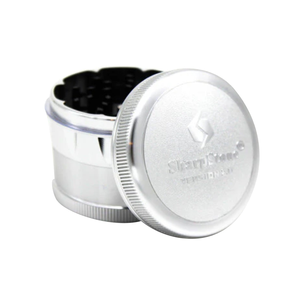 SharpStone® V2 Hard Top 4 Piece Herb Grinder - silver
