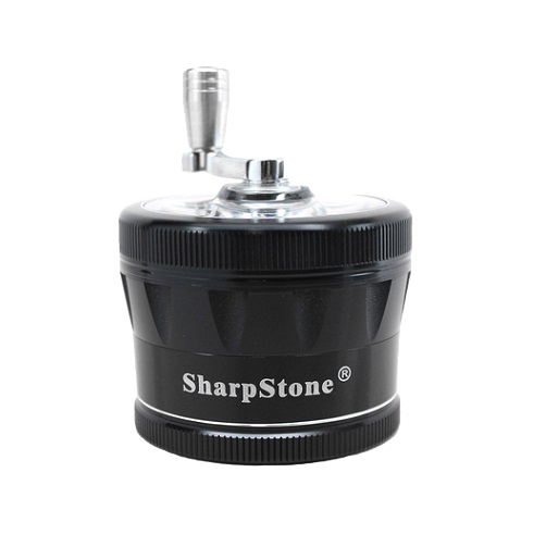 SharpStone® V2 Clear Top 4 Piece Hand Crank Grinder  - Black